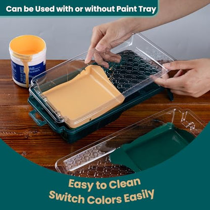 Foam Paint Roller Kit, 14 Pack, 4 Inch Small Paint Roller Covers | Rollers for Smooth Finish, Paint Tray Set with Frame, High Absorption, for Painting Walls, Furniture, Cabinets and Ceilings