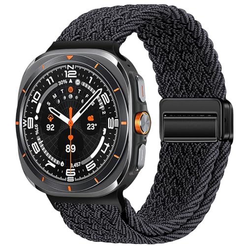 Sport Magnetic Band Compatible with Samsung Galaxy Watch Ultra 2/Ultra 47mm - color: Black/Grey, size: for Galaxy Watch Ultra 2 1/Ultra(2025)