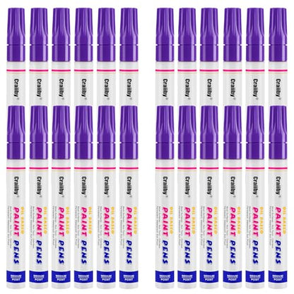 Purple Paint Markers, 24 Pack Oil-Based Waterproof Quick Dry Permanent Paint Pen Set for Rocks Painting, Wood, Fabric, Plastic, Canvas, Glass, Mugs, Metal, Tire, Stone, DIY Craft - color: Purple
