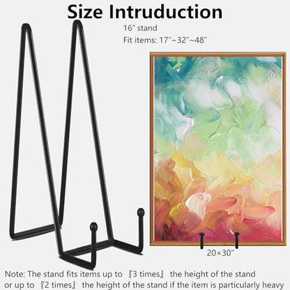 IBosins 5-Pack 16-Inch Plate Holder Display Stands Black Metal Frame Stand | Large Stand for Picture, Book, Photo, Easel, Creation, Collectibles - color: Black, size: 16 Inch