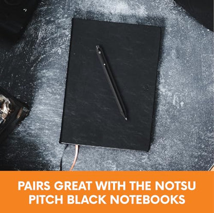 Notsu Black Paper Journal & White Gel Pen Bundle | B5 Dot Grid Notebook, Bullet Journal Set, Sketching & Art Supplies, 160 Premium Pages + 4 White Gel Pens for Dark Paper