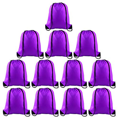 KUUQA 12 Pcs Drawstring Backpack Bags, Purple - color: Purple