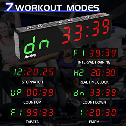 Gym Timer, Portable, Interval Timer with Rechargeable Battery and Built-in Magnet, LED Digital Anti Vertigo Display, Upgraded Workout Clock for Home Gym Garage Fitness - color: 1" Camouflage