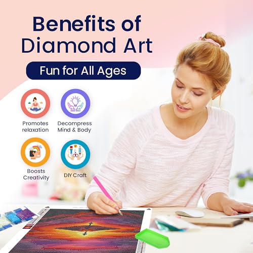 Modern Merch Jesus Diamond Art for Adults Sunset Cross Christian 5D Diamond Painting Kit for Adults Landscape, DIY Jesus Wall Art Cross Stitch Kits Gem Art, Round Drill 12x16 Religious Gifts for Women - color: Sunset Cross