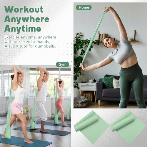 Shappy 10 Pack Resistance Bands, 5.4ft Long Exercise Band Bulk, Non-Latex Elastic Stretch Bands for Physical Therapy, Stretching, Rehab, Yoga, Pilates, Gym, Home Exercise - size: 20 lbs