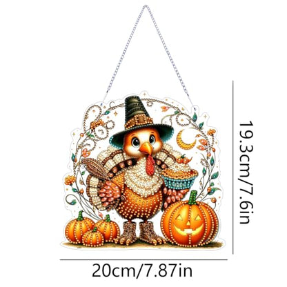 Thanksgiving Hanging Diamond Art Kits for Adult Diamond Painting Kit | Fall DIY Diamonds Painting Art Kit, Acrylic Diamonds Painting Suncatcher Board Kit, Special Crystal Diamond Hanging Ornament - color: DP04528