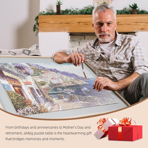 ALL4JIG 2000 Pieces 2-in-1 Tilting&Rotating Puzzle Board for Adults,Wooden Jigsaw Puzzle Table with 4 Drawers, 28.5 "x40.16 Portable Board with Lazy Susan and Cover,with a Tabletop Easel-Style Tilt - size: Large-2000pcs