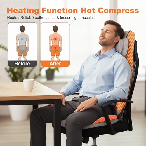 Shiatsu Neck and Back Massager, Rolling Up and Down Deep Tissue Pain Relief - color: Gray