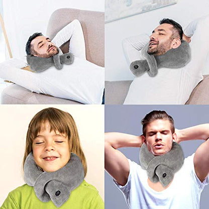 Massaging Neck Pillow Wrap, Vibrating Neck Pillow, Cordless Vibrating Massaging Neck Pillow Massage Cushion Travel Neck Head Chin Support Pillow to Relax Muscle Relieve Stress