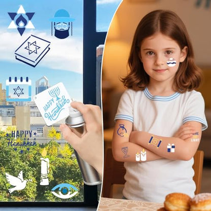 Augshy 56pcs Hanukkah Stencils for Baking Painting, Dreidel Menorah | Chanukah Stencils, for Holiday Crafts, Cupcake Dessert Decoration, Supplies - style: Hanukkah
