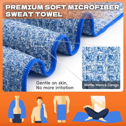 Microfiber Sweat Towel, Quick Dry 3 Pack 27x55 in - color: Blue, size: 27 inch X 55 inch