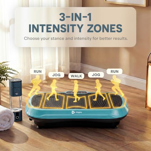 Lifepro Waver Vibration Plate Exercise Machine with 99 Speeds & 10 Presets | Resistance Bands, Non-Slip Surface, 330 lbs Capacity — Vibration Plate for Lymphatic Drainage, Body Toning, Full-Body Workout - color: Teal