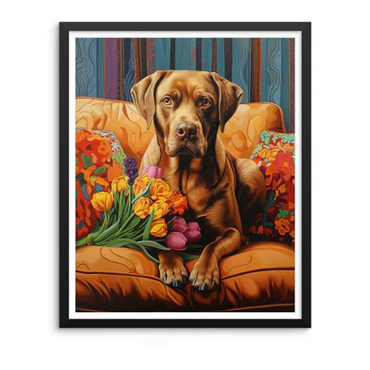 Natuyalo Paint by Numbers for Adults - DIY Adult Paint by Number Kits Painting on Canvas Dog on Sofa Painting by Numbers for Beginners, Animal Art Craft Kits for Adults (16x20 Inch) - color: ART-02