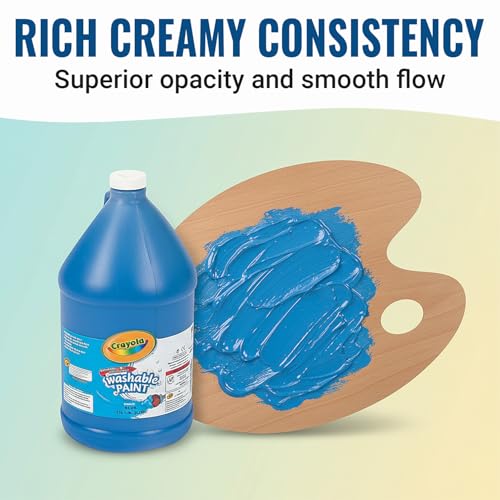Crayola Washable Blue Paint 1 Gallon – Non-Toxic, Easy-Clean Paint for Kids, Classrooms, Schools & Art Projects - color: Blue