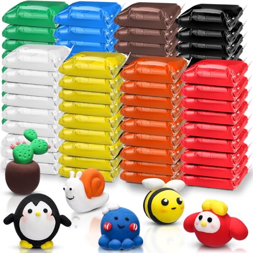 WinnerWhy 72 Pcs Air Dry Clay Bulk 38oz Air Dry Modeling Clay Soft DIY Ultra Light Modeling Clays Magic Foam Crafts for Sculpting Kids Gifts Party School Supplies for Crafts Artisti(Bright Color) - color: Bright Color