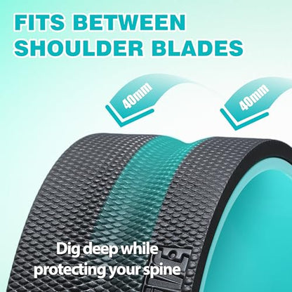 4 Pack Back Roller- Yoga Wheel for Back Pain Reliefn & Stretching, Back Wheel for Deep Tissue Massage, Back Stretcher for Physical Therapy & Exercise - color: Blue and Black