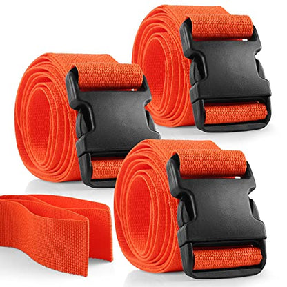 PrimaCare IR-5008-3 Pack of 3, 2 Piece Backboard Strap with Loop Lock for Patients, Adjustable Immobilization Straps with Quick Release Buckles for Spine Boards, 9 Feet, Orange - size: Loop Lock 9 Ft