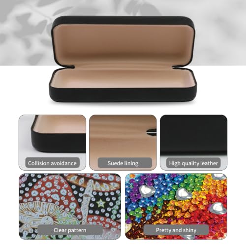 FlyingMage 5D Diamond Art Painting Kit, Hard Shell Eyeglasses Glasses Case | Floral Tree DIY Diamond Dots, Small Gem Art Painting Mosaic Kits, Cute Sunglasses Case for Adults Beginner Women Teen - color: Multicolor Tree