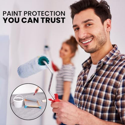 Silver Canvas Drop Cloth (6 x 9 Feet - Pack of 2) - Recycled Cotton Painters Drop Cloth for Painting, Furniture & Floor Protection - All Purpose Canvas tarp with Double Stitched Edges - size: 6' x 9' - Pack of 2