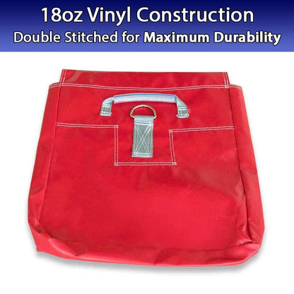 Extra Durable Strong Vinyl Sand Bag | Red PVC | 21" x 21" | Used to Support and Anchor Inflatables, Bounce Houses, Water Slides, Tents, and More | Holds Up to 50 Pounds | 4 Pack