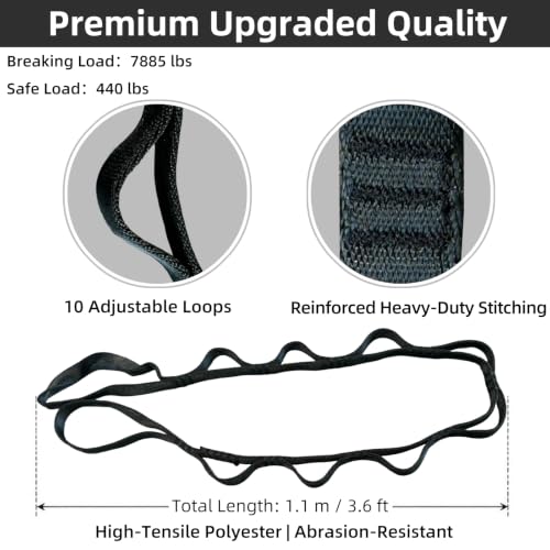 Aerial Yoga Daisy Chains,SGS Certified, 1.1m Aerial Straps 2PCS | 7885 lbs Breaking Load Extension Daisy Loops,3.6ft Adjustable Straps for Aerial Silks, Lyra Hoop,Trapeze & Yoga Hammock Swing