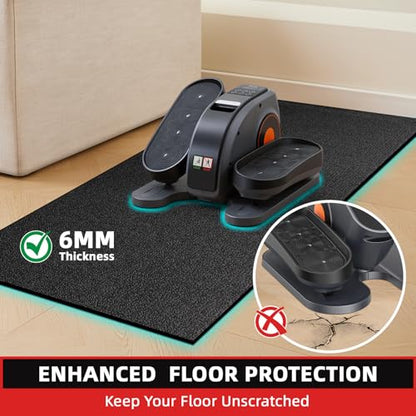 GymCope Treadmill Mat for Hardwood Floor Carpet 7'x3'/6'x3'/6'x2.5'/4'x2' - color: 48"x24"x6mm-black