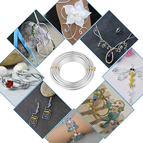 114 Feet 10 Gauge Aluminum Wire Silver Bendable Metal Craft Wire for Beading Jewelry Craft Making (2.5mm) - color: Round-Silver, size: 2.5mm