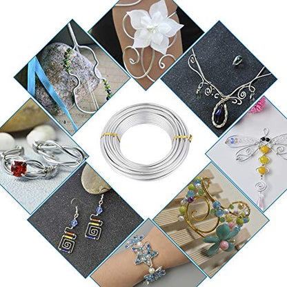 114 Feet 10 Gauge Aluminum Wire Silver Bendable Metal Craft Wire for Beading Jewelry Craft Making (2.5mm) - color: Round-Silver, size: 2.5mm
