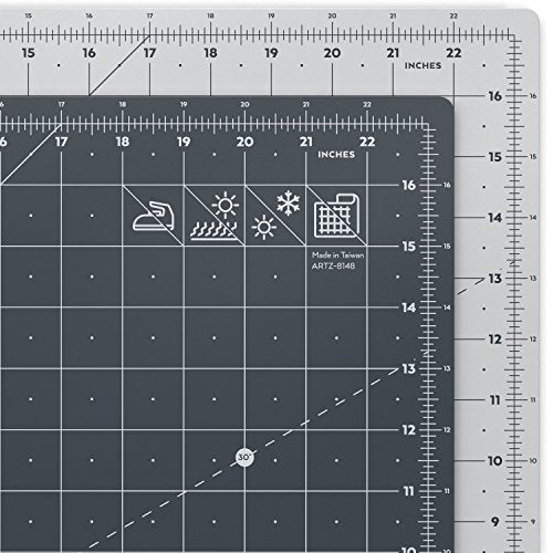 ARTEZA Self Healing Cutting Mat, 18 x 24 Inch Rotary Cutting Mat, Double-Sided 3 mm PVC-Free Craft Mat with Grid Lines and Angle Guides for Sewing, Quilting, Fabric, Paper, Vinyl, and Crafts - size: 12.4"L x 12.4"W
