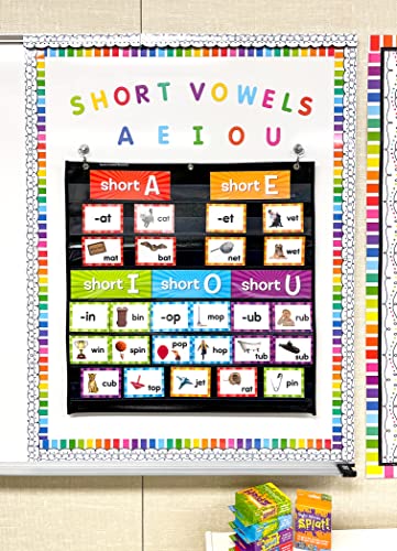 Teacher Created Resources Short Vowels Pocket Chart Cards - style: Short Vowels