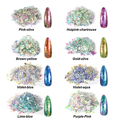 LET'S RESIN Chameleon Chunky Flakes, Resin Supplies for Resin Crafts | Intense Colorshift Pigment Powder for Silicone Molds/Tumbler, Chrome Powder Iridescent Flakes for Nail Art/Paints/Soap Making - color: Chameleon flakes