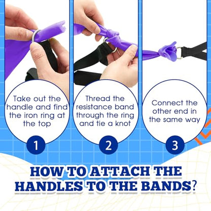 2 Pcs Resistance Band with Handles for Seniors | Chair Exercise Equipment, Physical Therapy Band, Gifts for Elderly, Women, Rehab, Physical, Grandma, Grandpa - color: Blue, Purple