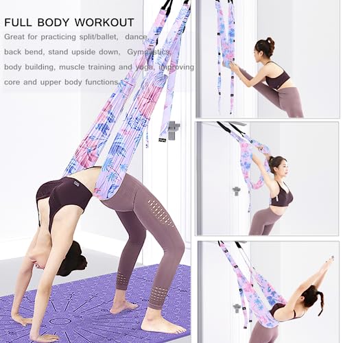 TOCO FREIDO Waist Back Leg Stretch Strap/Yoga Fitness Band, Leg Stretching Assist Trainer, Yoga Stretcher, Back Bend Split Inversion Strap for Fitness, Dance, Ballet, Gymnastics - color: rainforest