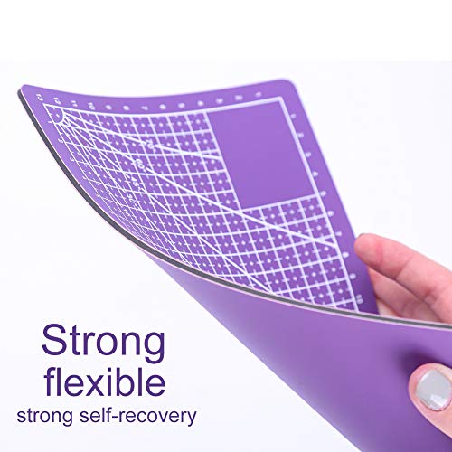 LOKUNN A5 Self Healing Cutting Mat Rotating Cutting Mats for Quilting | 8.5in×6in Small Cutting Mat Double Sided Craft Cutting Mats for Crafts for Scrapbooking, Quilting, Fabric, Sewing Projects