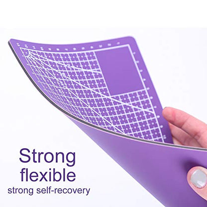 LOKUNN A5 Self Healing Cutting Mat Rotating Cutting Mats for Quilting | 8.5in×6in Small Cutting Mat Double Sided Craft Cutting Mats for Crafts for Scrapbooking, Quilting, Fabric, Sewing Projects