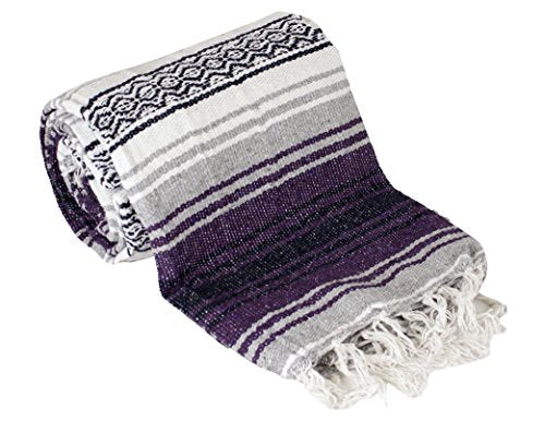 Canyon Creek Mexican Style Falsa Yoga Blanket (Dark Purple) - color: Dark Purple