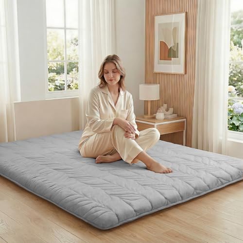 ZonLi Japanese Floor Mattress Futon Mattress Twin Size 2.5 Inch Thick - color: Grey, size: Twin (75"L x 39"W x 2.5"Th)