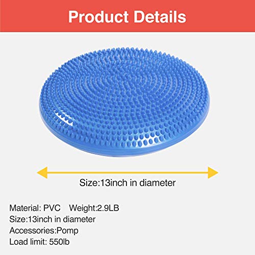 Primasole Balance Disc with Air Pump Wobble Cushion for Stability Workout 2 PCS