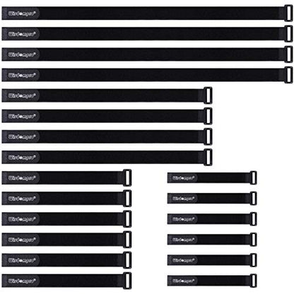 Wisdompro 20 Pack (8 12 18 24 Inch) Hook and Loop Tie Down Strap Heavy Duty - size: Mixed Size, 20 Pack