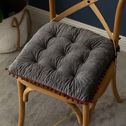 Round Throw Pillow Thickened Seat Cushion Sofa Cushion Meditation Pillow Living Room Window Balcony Decoration Pillow (15.7in, Square Gray) - color: Square Gray, size: 15.7in