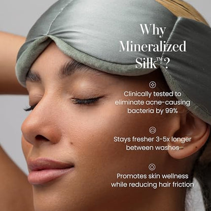 nodpod Mineralized Silk Gentle Pressure Sleep Mask, Weighted Eye Mask | Patented Light Blocking Design for Sleeping, Travel & Relaxation, Bead Filled, Machine Washable, BPA-Free, Willow - color: Willow Silk
