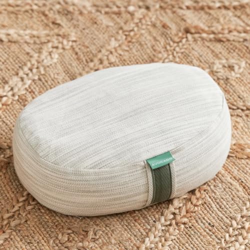 Avocado Organic Yoga Meditation Pillow, GOTS Certified Organic Cotton Cover, Natural Buckwheat Fill - size: Oval Meditation