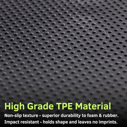 Baselayer CORE Series Interlocking Floor Tiles - Durable ½ in TPE (Rubber Like, NOT Foam, no Odor) - Gym Flooring for Stretching, Yoga, Pilates - Black, 30 SqFt (12 Pack) - Made in USA