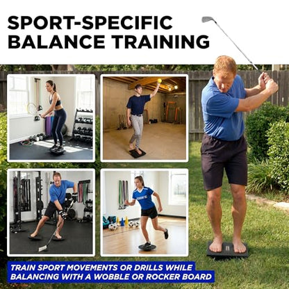 THERABAND Rocker Board, Wobble Balance Board, Core Strength Trainer, Black - style: Rocker Board