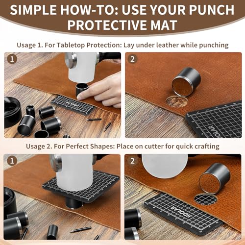 Leather Circle Cutter Tool Set, 13 Pieces Small Circle Punch Tools 1/3/5/7/9/11/13/15/17/19/21/23/25mm, High Carbon Steel Round Cutting Dies - Leather Hole Punch Tool Kit for DIY Leathercrafts - size: 13 Sizes