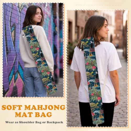 Exotic Jungle Forest Animal Mahjong Mat Bag with Adjustable Straps - color: Exotic Jungle Forest Animal