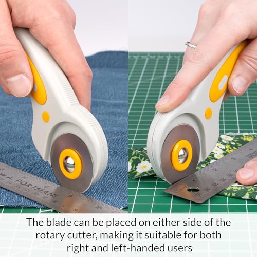 WA Portman 12x18 Fabric Cutting Mat, Quilting Rotary Cutter 5 Rotary Blades | Quilting & Sewing Kit, 12x18 Fabric Cutting Mat for Sewing with 5 Blades 45mm Rotary Cutter for Fabric, Clay and Crafting Kit - size: 12x18