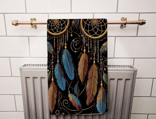 Dream Catcher American India Ethnic Style Beach Towel Magic Tribal Feathers Face Towels Suit Travel Sports Pool Swimming Bath Camping Spa Gym Yoga,15x30 Inch - color: Dream Catcher American India Ethnic Style