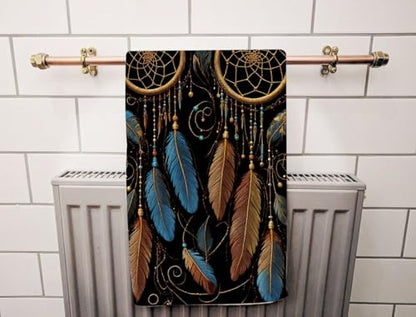 Dream Catcher American India Ethnic Style Beach Towel Magic Tribal Feathers Face Towels Suit Travel Sports Pool Swimming Bath Camping Spa Gym Yoga,15x30 Inch - color: Dream Catcher American India Ethnic Style