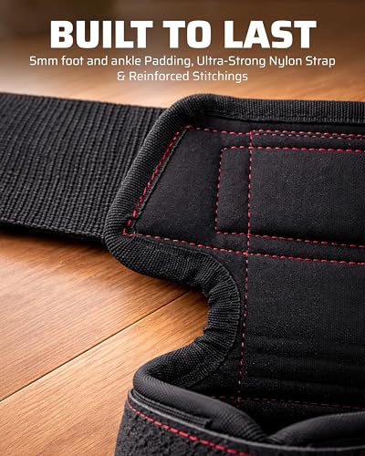 THEFITGUY Quad Stretcher Strap with Ankle Support for Physical Therapy | 4-loop non-elastic strap for quad and hip flexor stretching, for mobility, yoga, rehab and post-workout recovery